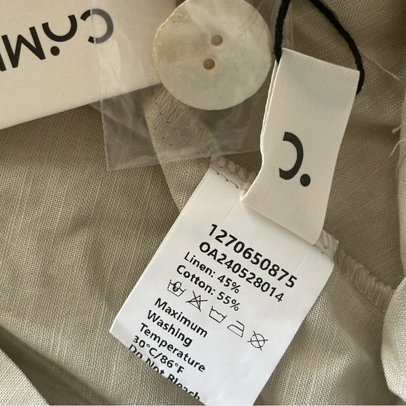 COMMENSE *NWT Cotton & Linen Pleated Cutout Long Dress | M - Picture 7 of 7